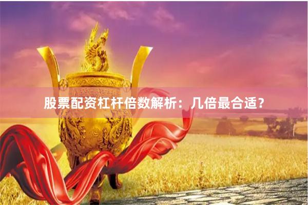股票配资杠杆倍数解析：几倍最合适？